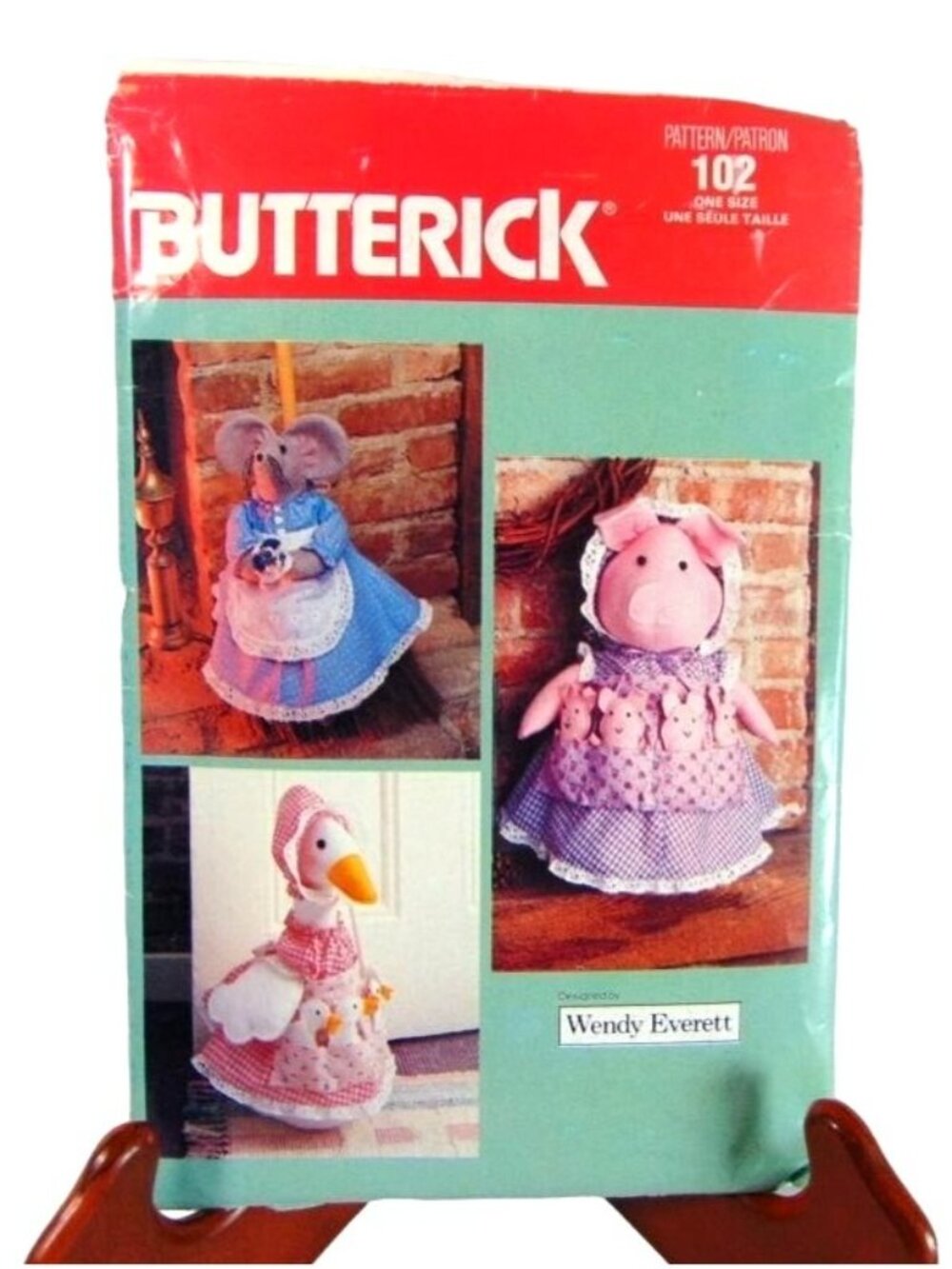 Vintage Sewing Pattern Butterick 102 Wendy Everett Kitchen Animals Uncut 80s NOS